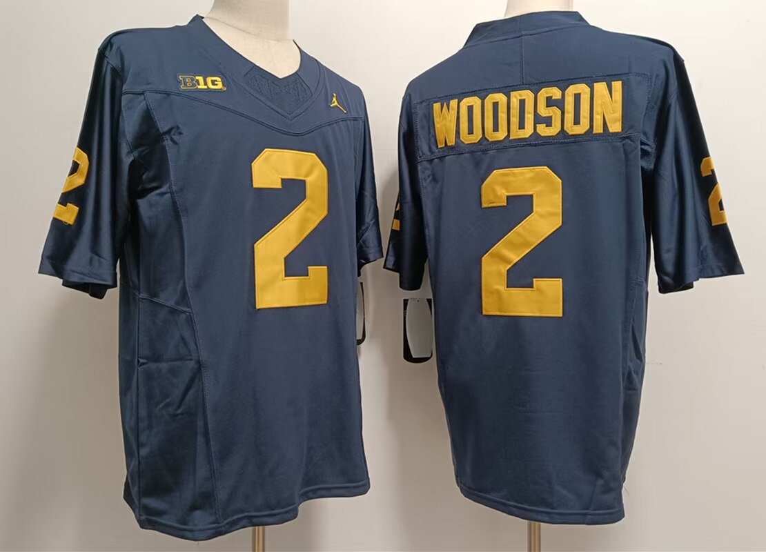 2024 NCAA Men Michigan Wolverines 2 Blake Corum dark blue nike jersey style 3